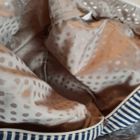 Madden Girl Backpack Blue and Cream Stripped - Picture 4 of 16